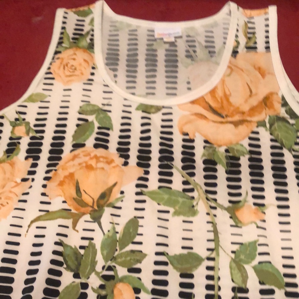 LuLaRoe White and Black Sleeveless Tank Top